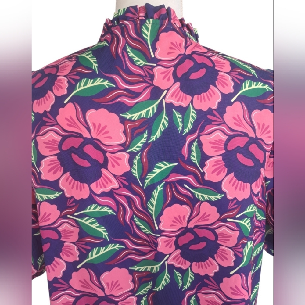 Michelle Mcdowell Floral Pink and Green Women's Dress - Picture 5 of 9